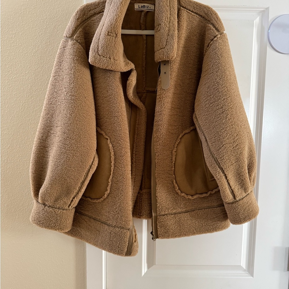 Anthropologie Labiz Tan Sherpa Jacket